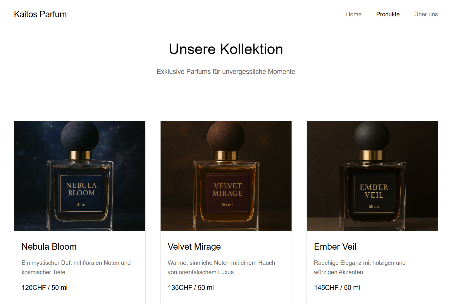 Parfum Webseite